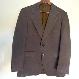 Vintage Brown Tweed Crimplene Blazer by Master Dress Norway Town & Country, M/L